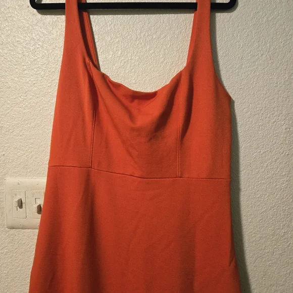 Chic Orange Midi Dress - Picture 4 of 9